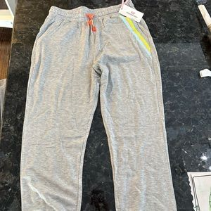 Vineyard Vines Gray Track Pants with Orange and Blue Accents